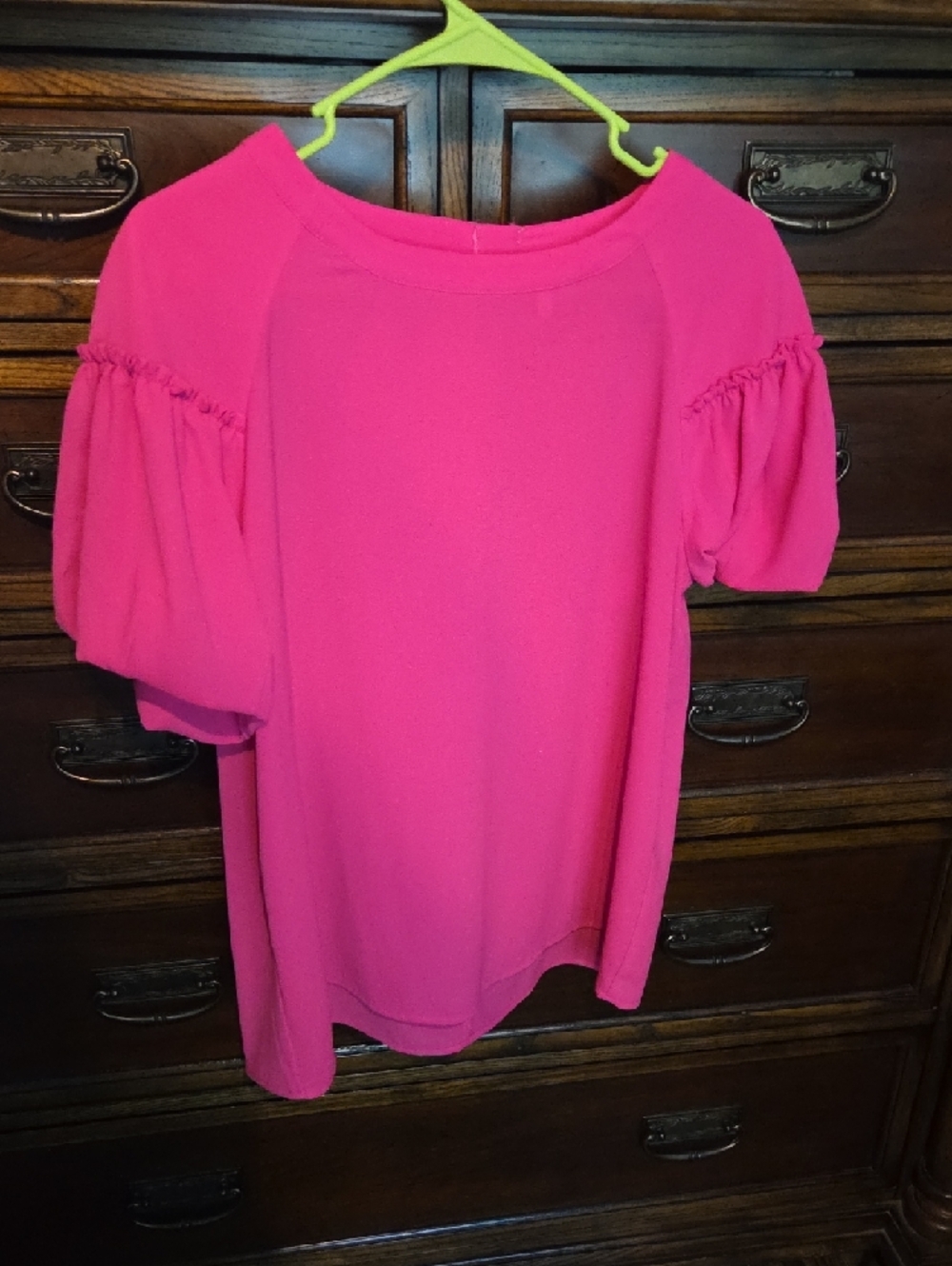 Cato Fuchsia Puff Sleeve Blouse